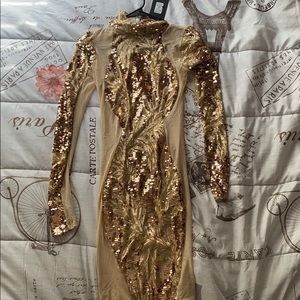 Sexy gold sequence fashion nova dress
